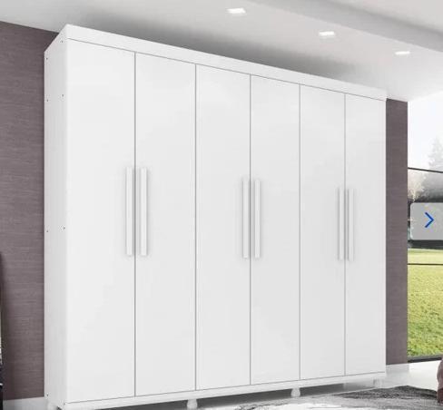 Guarda Roupa 6 Portas 3 Gavetas Genova Branco - Lanza - Guarda